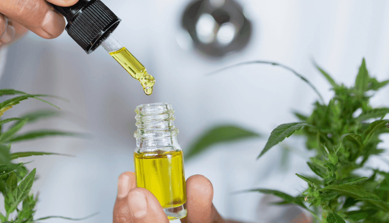Hände halten Cannabis Extrakt